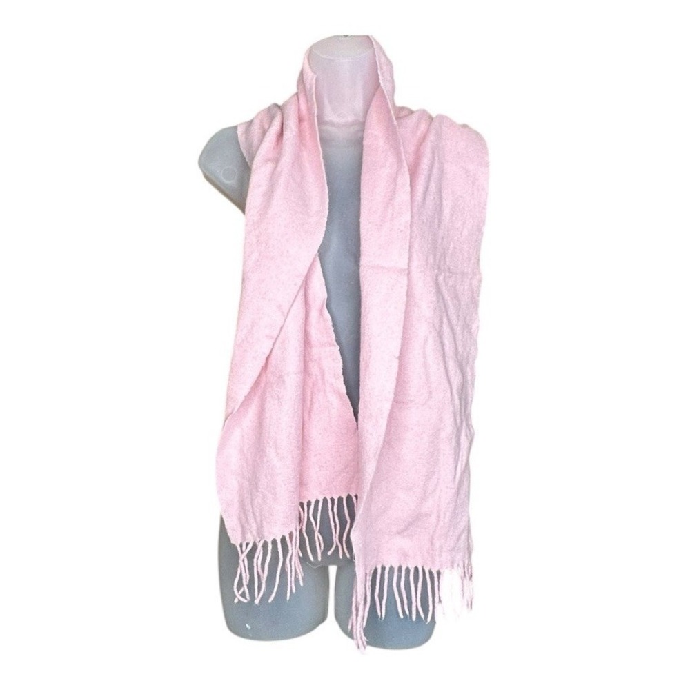 Charter Club 100% Cashmere Pink Fringe Scarf Women 10 X 61 Soft & Cozy Old Money